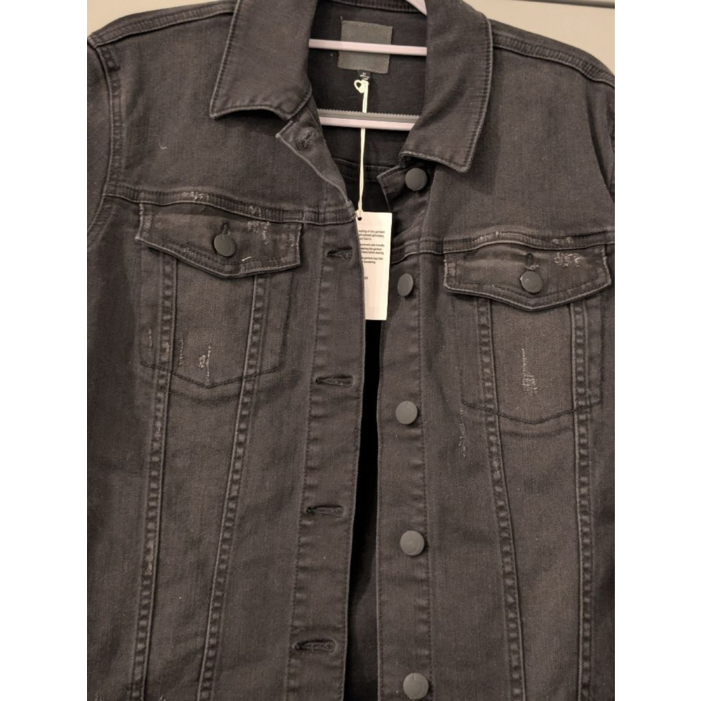 Women's Joe's Jeans Black Distressed Denim Lightweight Jacket M - Picture 3 of 11